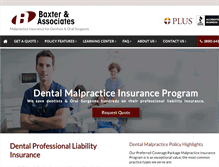 Tablet Screenshot of dentistmalpracticeinsurance.com